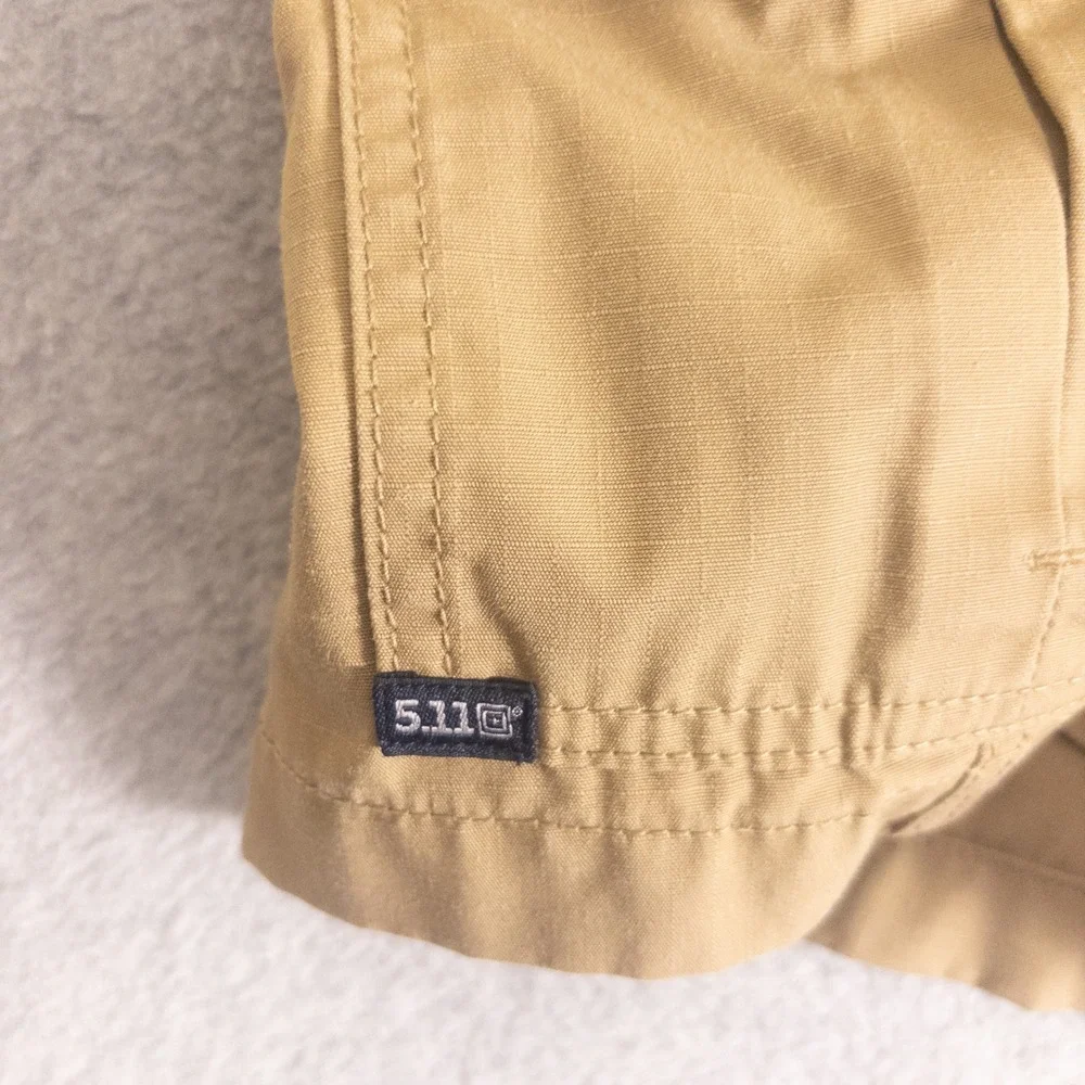 5.11 Tactical Mens Khaki Ripstop Cargo Shorts Size 40 Tan Hiking Outdoor Utility